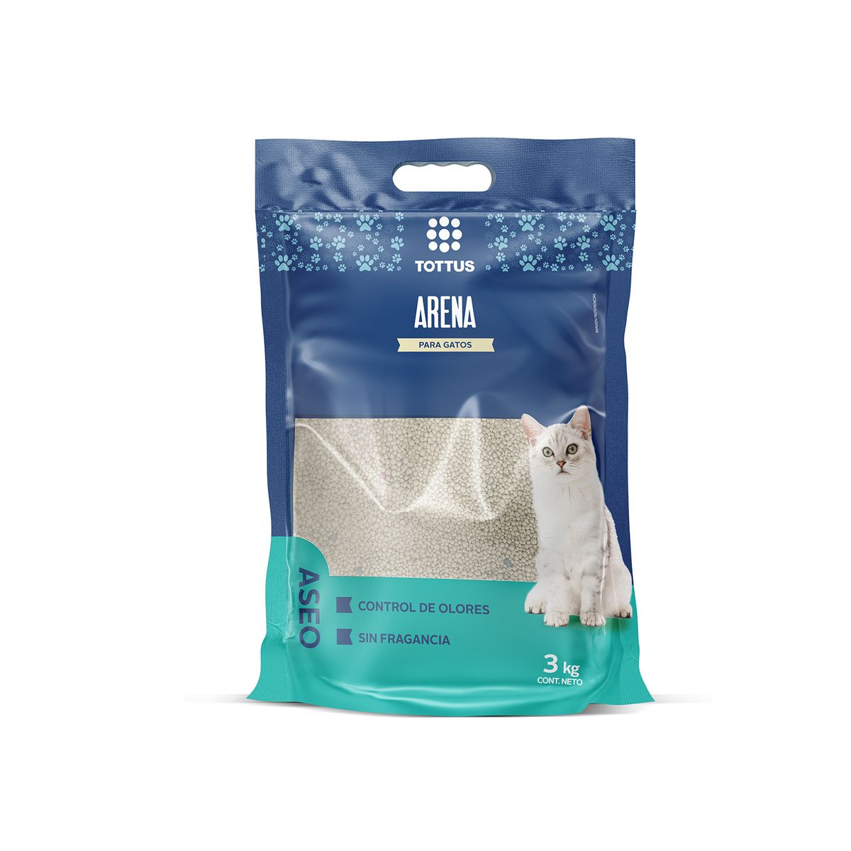 TOTTUS - Arena para Gato Tottus Sin Perfume Bolsa 3 Kg