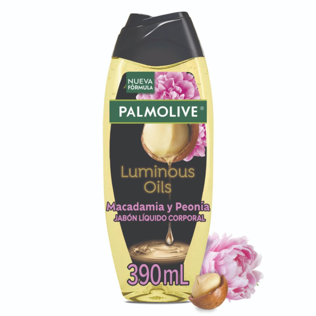 PALMOLIVE - Jabón Liquido Corporal Palmolive Luminous Macadamia y Peonia Envase 390 mL