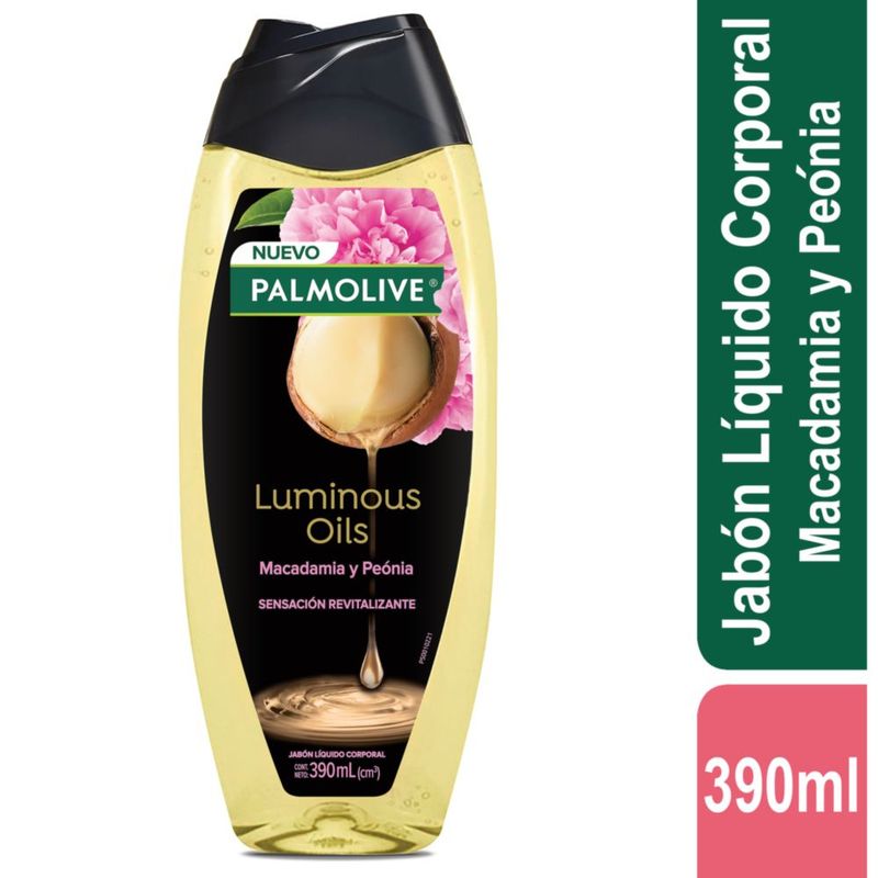 PALMOLIVE - Jabón Líquido Palmolive Cuerpo Luminous Macadamia Peonia Envase 390 mL