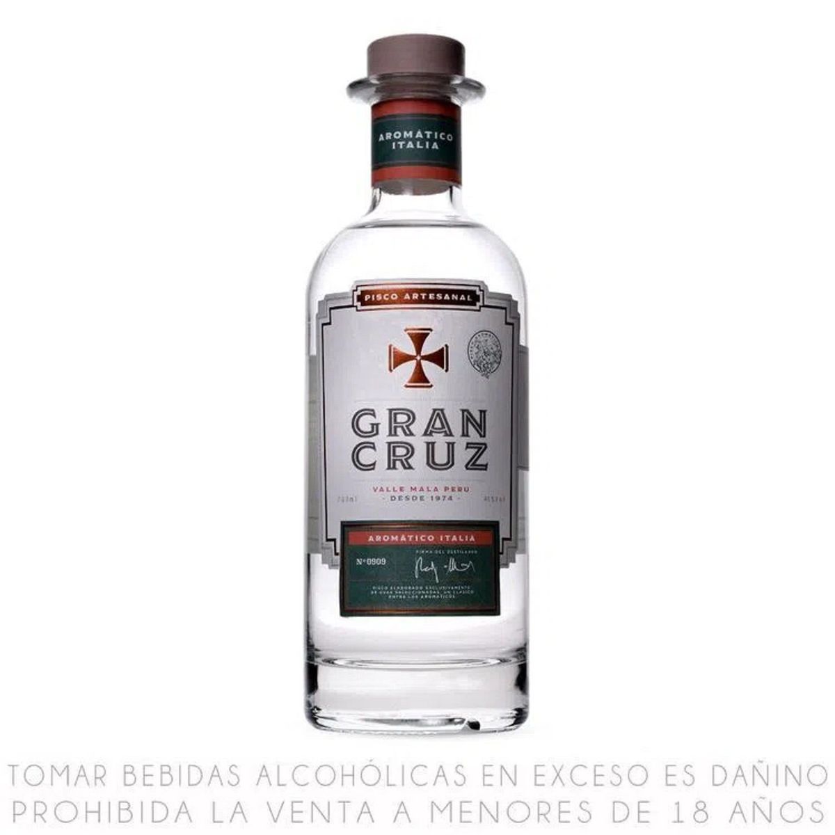 GRAN CRUZ - Pisco Aromático Italia Botella 700 mL