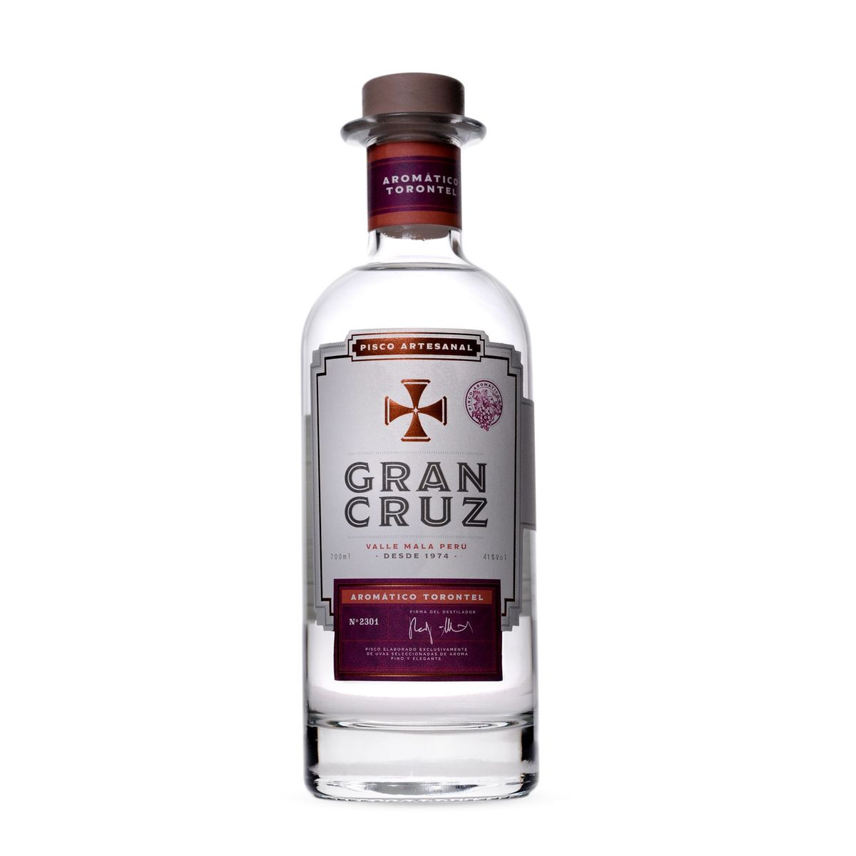 GRAN CRUZ - Pisco Aromático Torontel Botella 700 mL