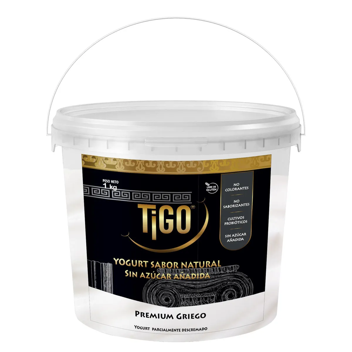 TIGO - Yogurt Griego Tigo Natural Sin Azúcar Envase 1 Kg