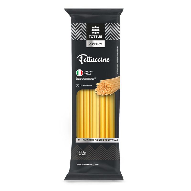 TOTTUS PREMIUM - Fideos Tottus Premium Fettuccini Bolsa 500 g