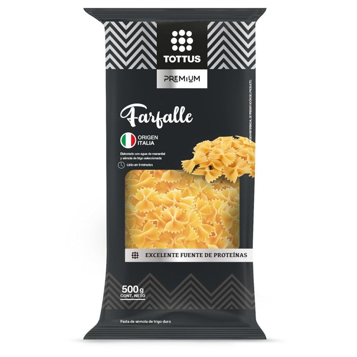 TOTTUS PREMIUM - Fideos Farfalle Tottus Premium Bolsa 500 g