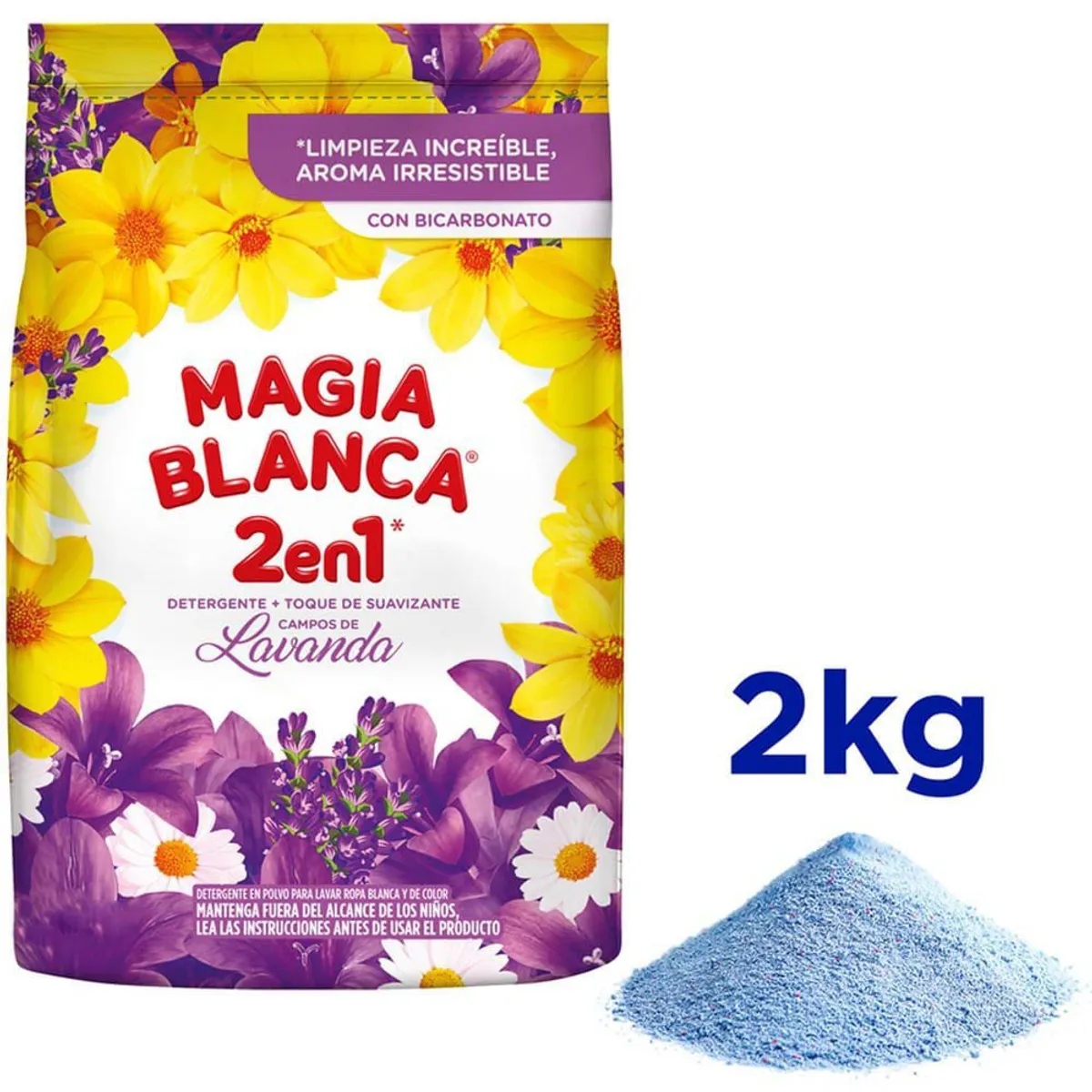 MAGIA BLANCA - Detergente en Polvo Magia Blanca Campos de Lavanda Bolsa 2 Kg