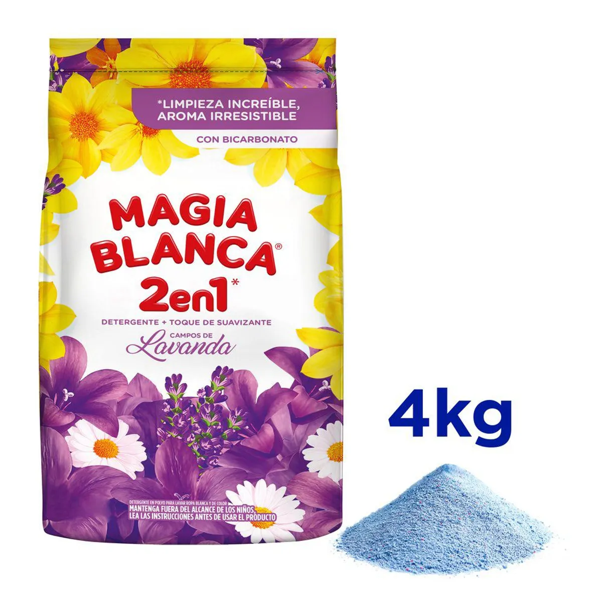 MAGIA BLANCA - Detergente en Polvo Magia Blanca Campos de Lavanda Bolsa 4 Kg