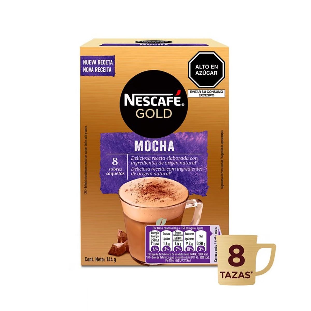NESCAFE - Bebida Mocha Nescafe 8 sachets