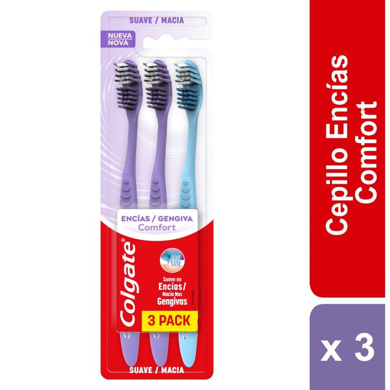 COLGATE - Cepillo Dental Colgate Encías Comfort Suave Pack 3 Und