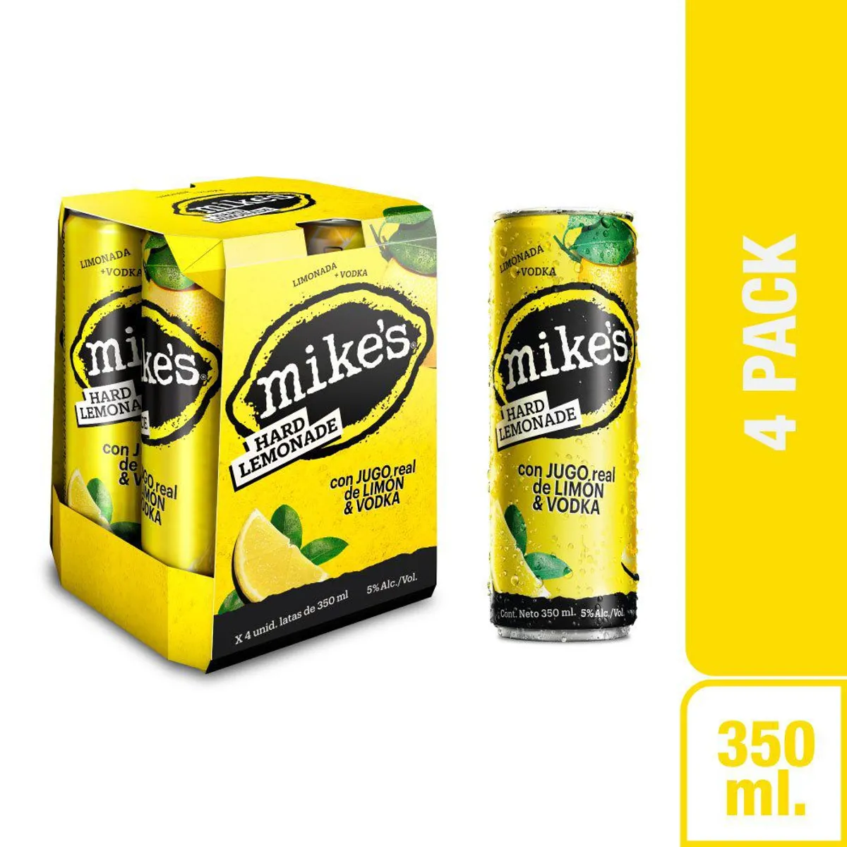 MIKES - Bebida RTD Mikes Hard Lemonade Pack 4 Latas 355 mL