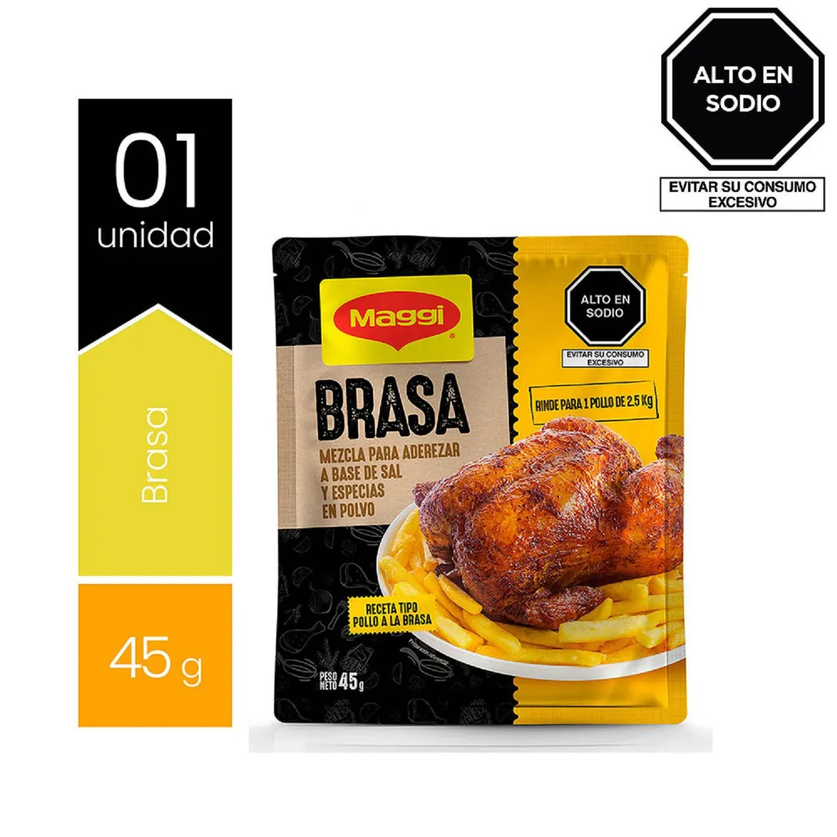 MAGGI - Mezcla de Aderezo en Polvo Maggi para Pollo Brasa Empaque 45 g