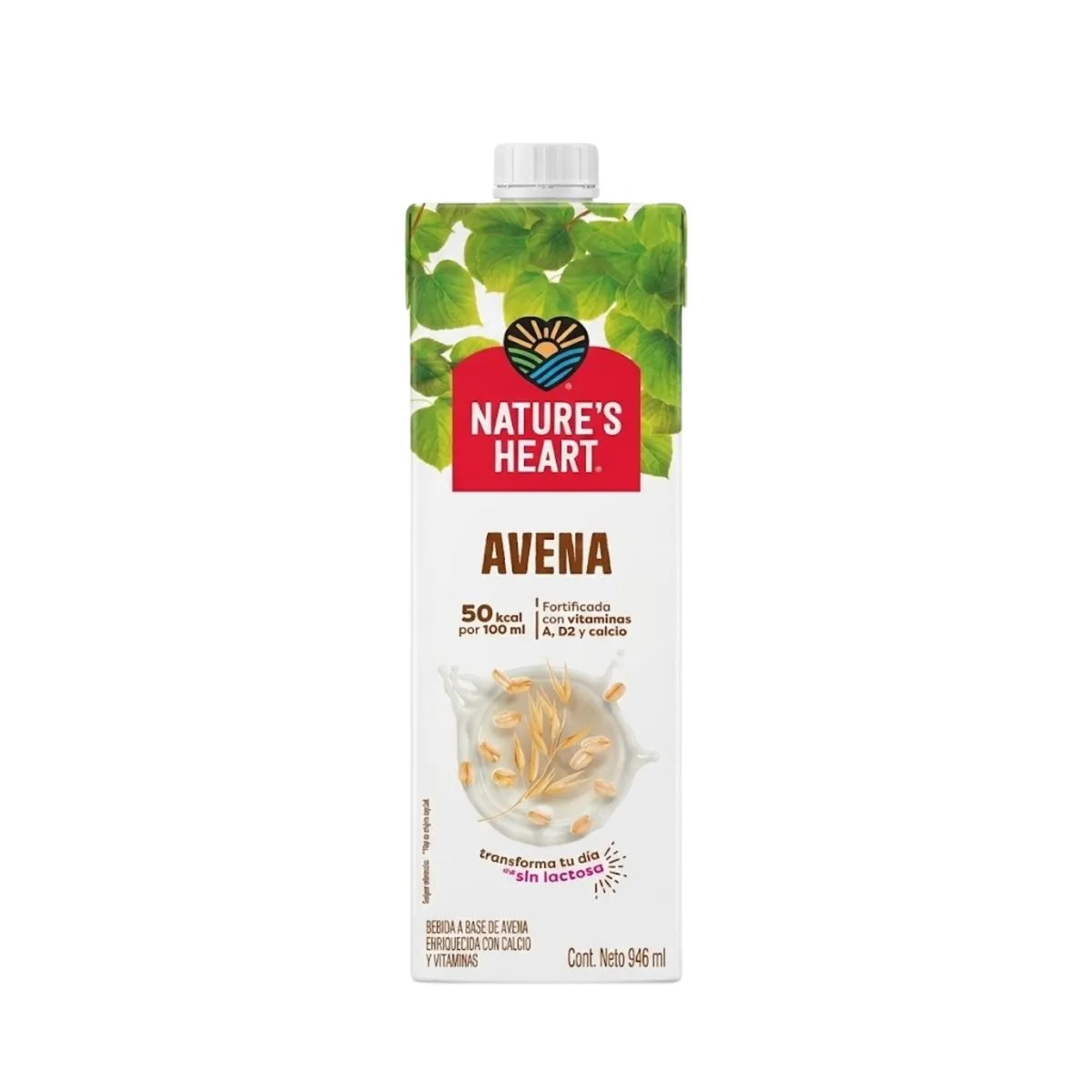 NATURES HEART - Bebida de Avena Sin Azúcar Añadida Nature’s Heart Botella 946 mL