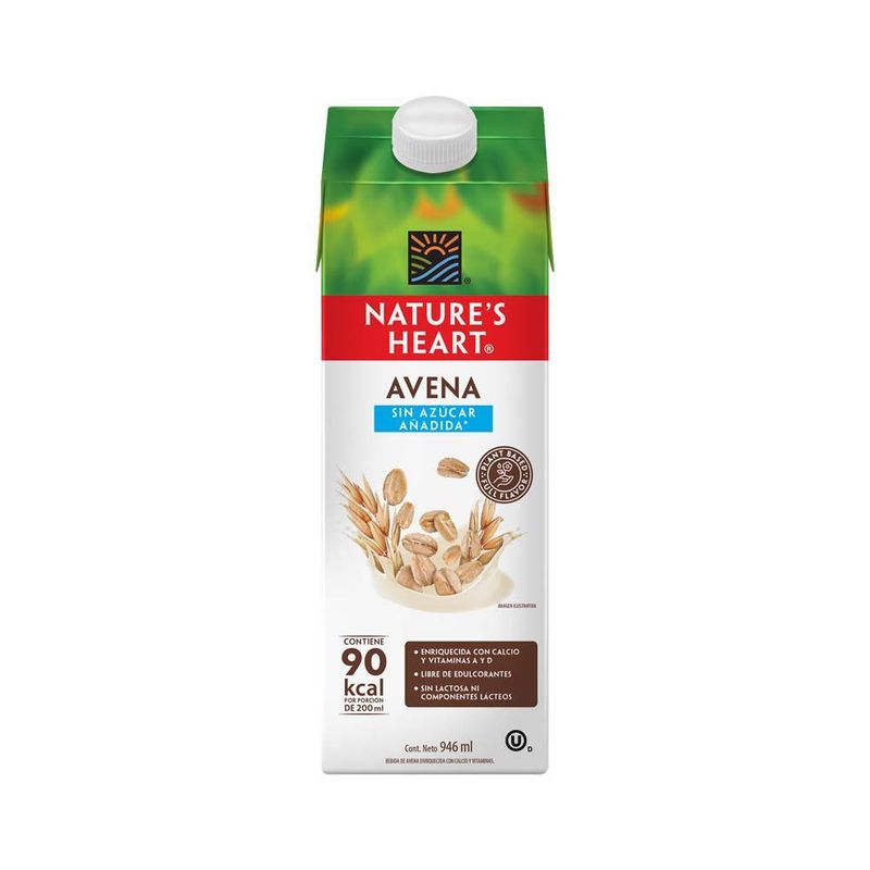 NATURES HEART - Bebida Avena Natures Heart Sin Azúcar Añadida Caja 946 mL