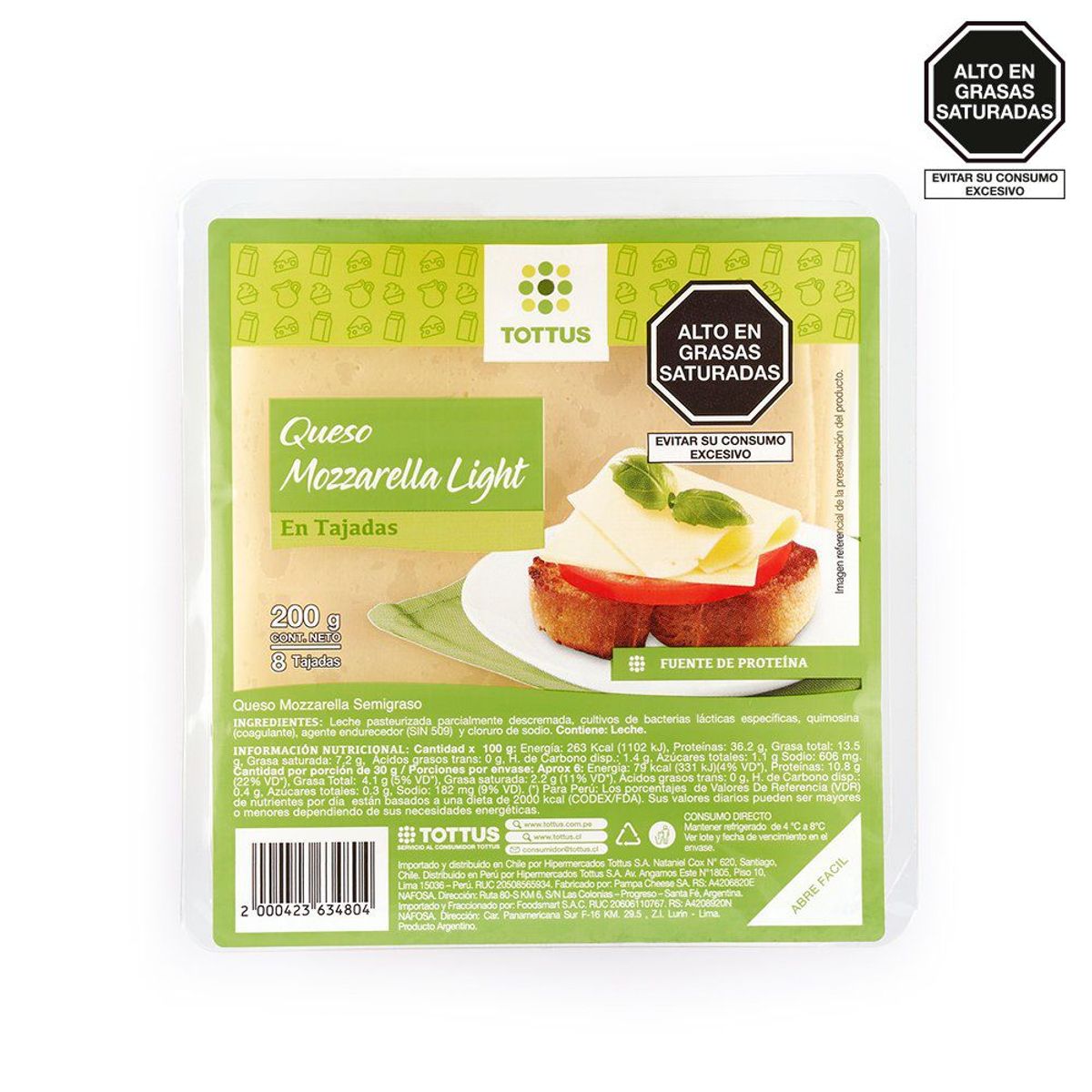 TOTTUS - Queso Mozzarella Light 200 g
