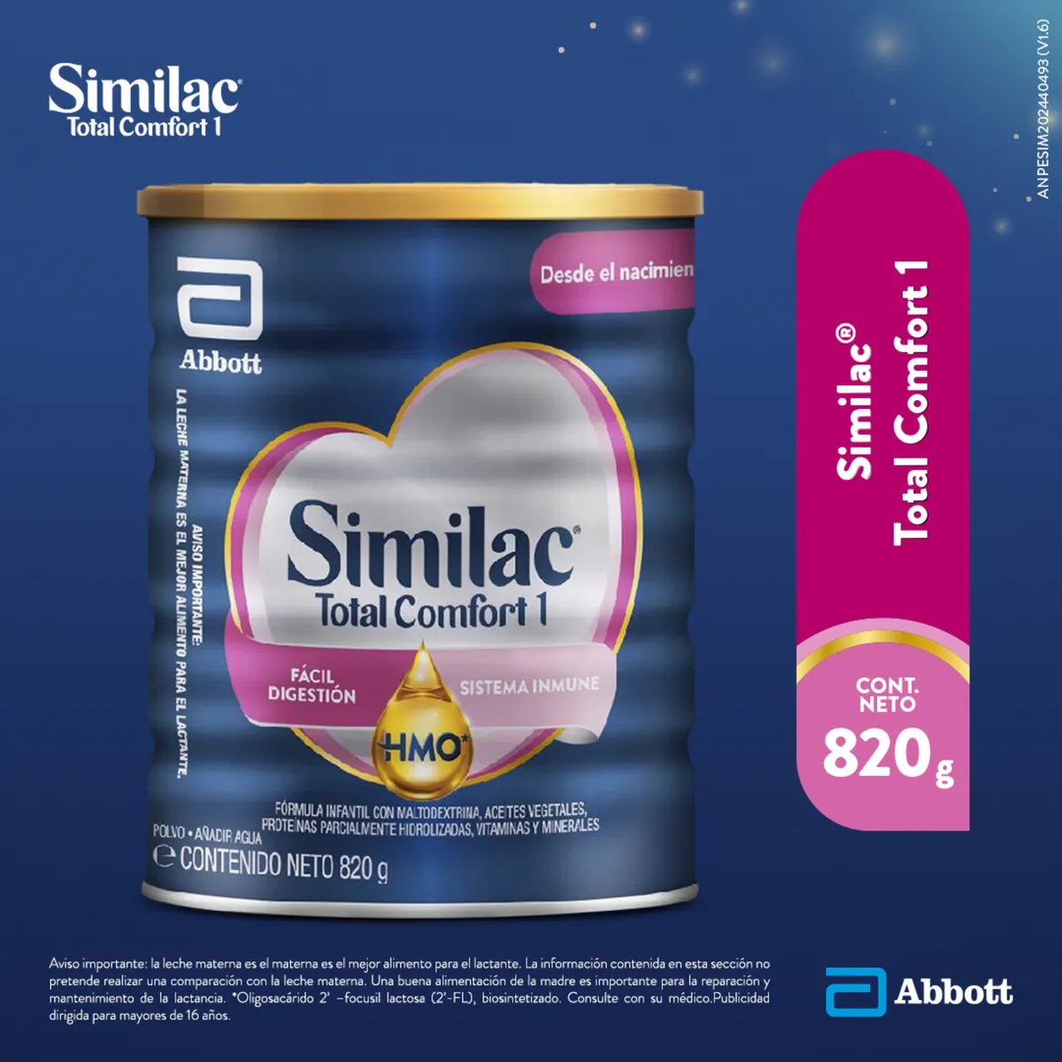 SIMILAC - Fórmula Infantil Similac Total Comfort Etapa 1 Lata 820 g