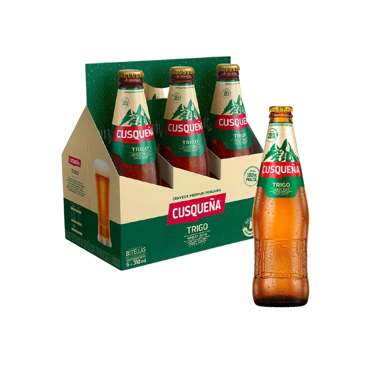 CUSQUENA - Cerveza Cusqueña Trigo Sixpack Botella 310 mL