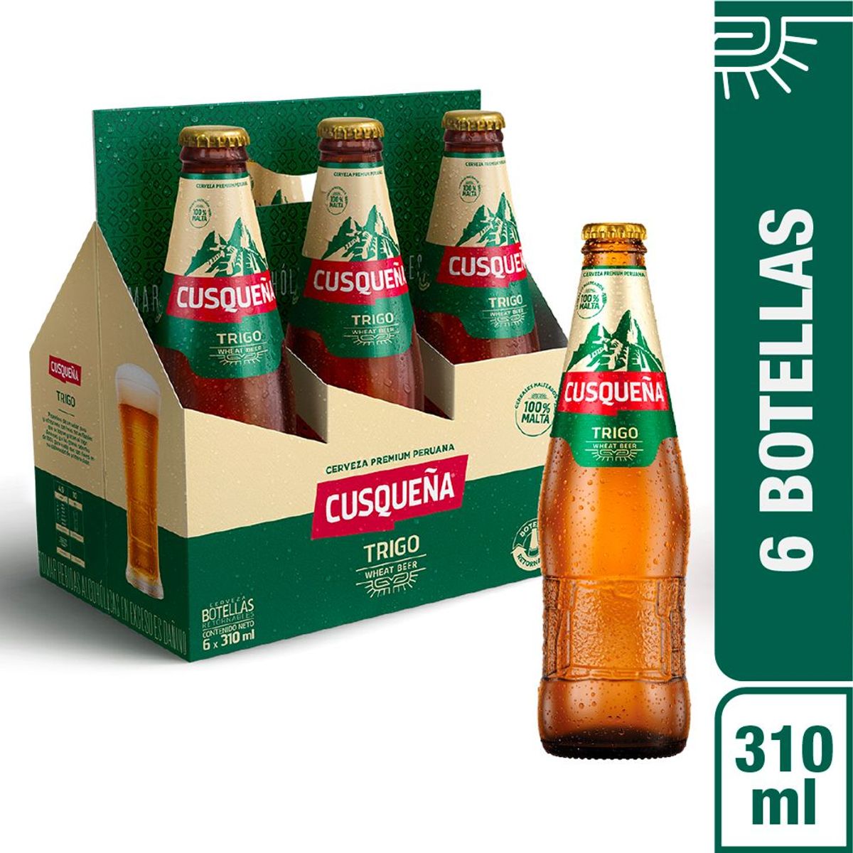 CUSQUEÑA - Cerveza Cusqueña Trigo Sixpack Botella 310 mL