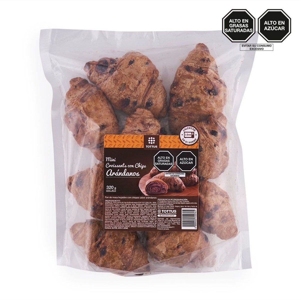 TOTTUS - Mini Croissant Tottus Chips Arándanos 320 g
