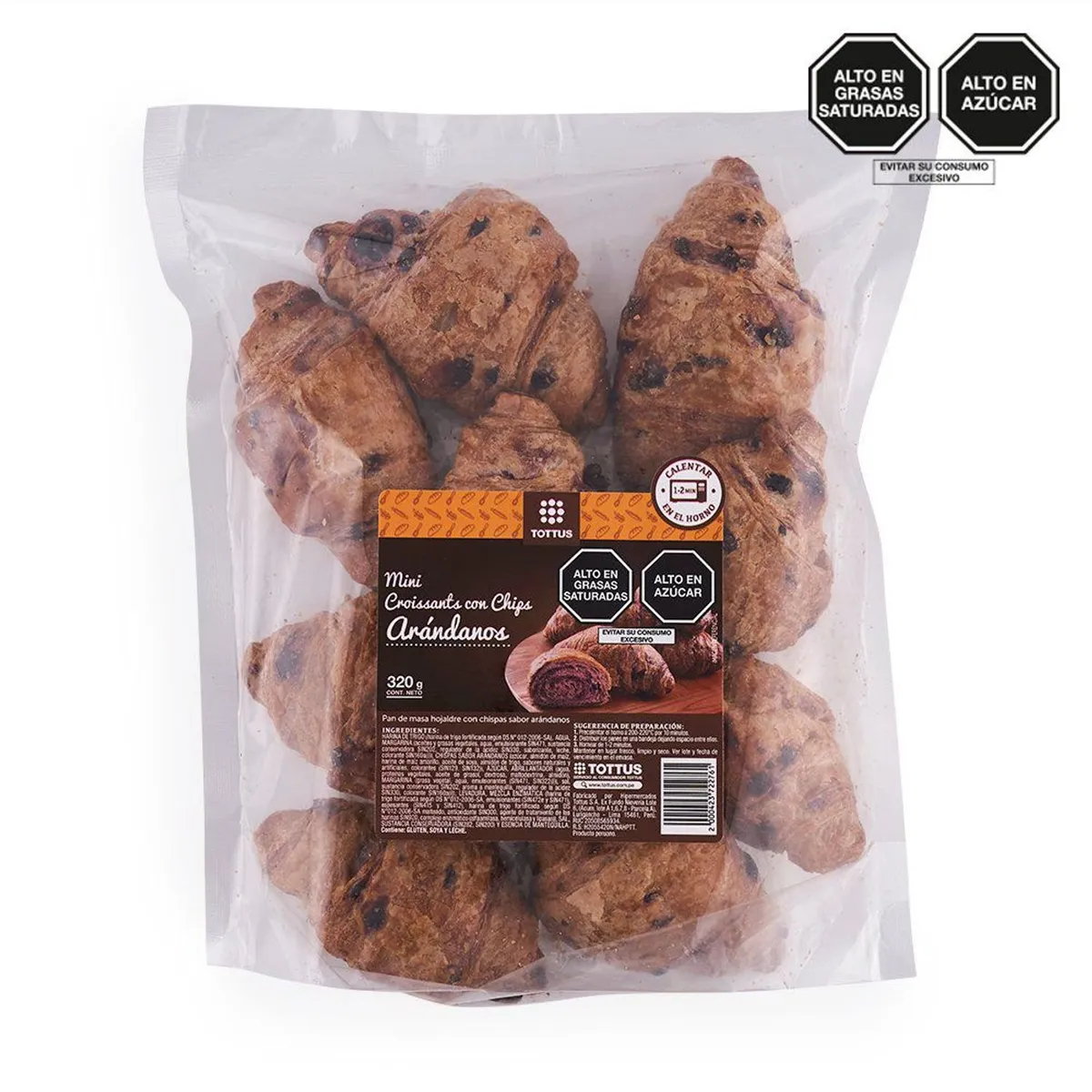 TOTTUS - Mini Croissant Tottus Chips Arándanos 320 g