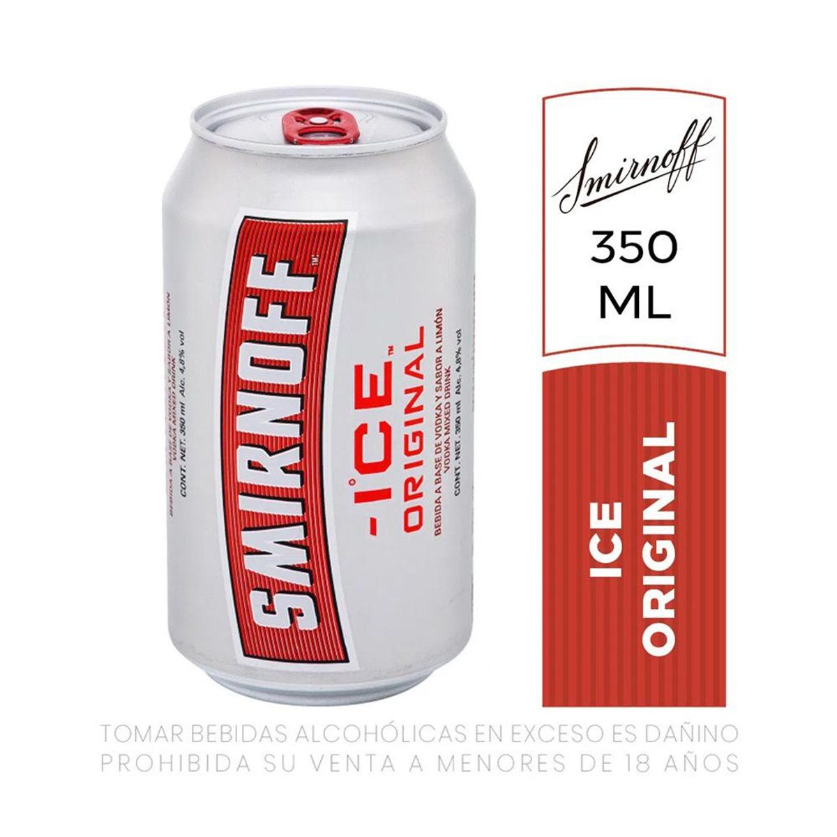 SMIRNOFF - Bebida RTD Smirnoff Vodka Ice Limón Lata 350 mL