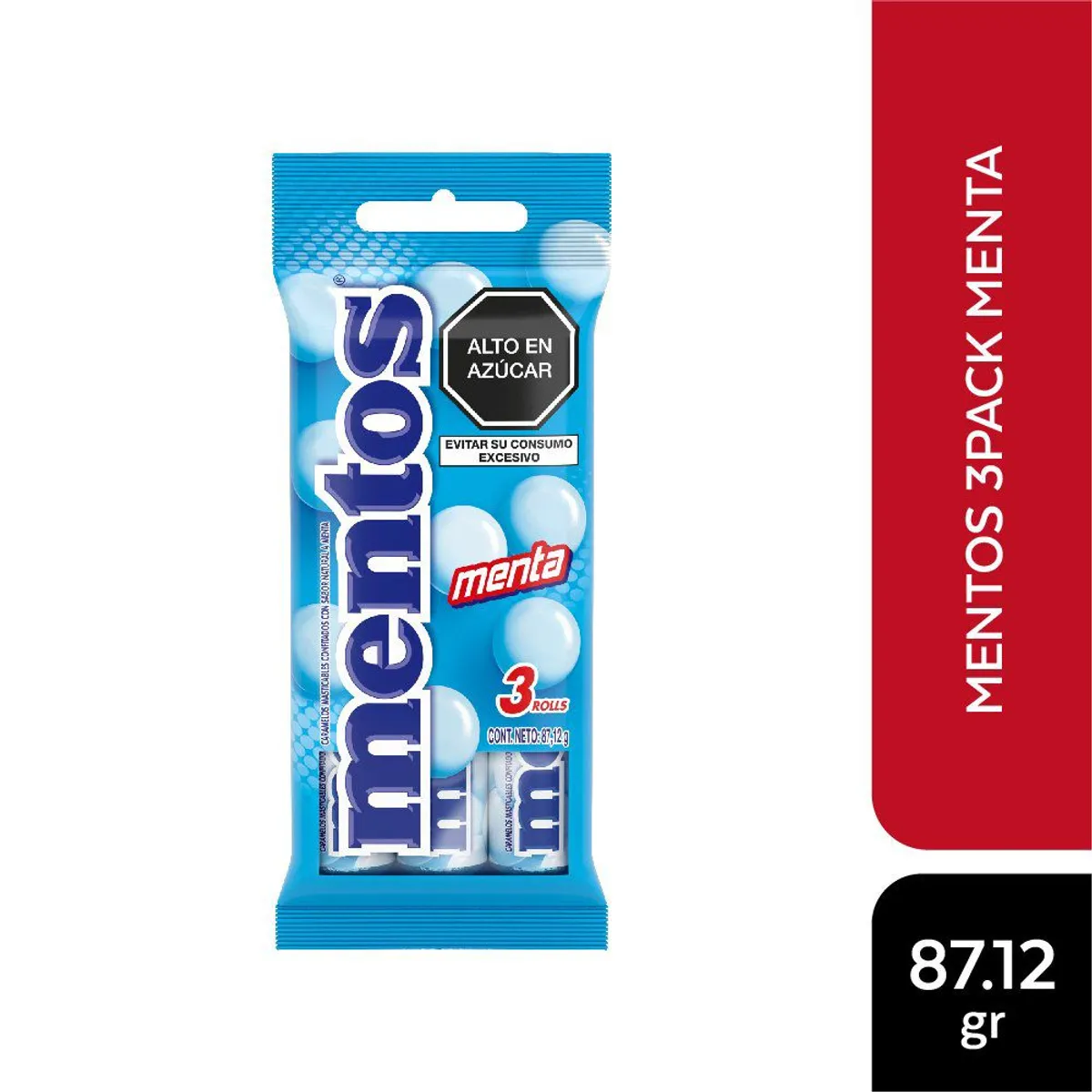MENTOS - Caramelos Mentos Menta Bolsa 3 Und