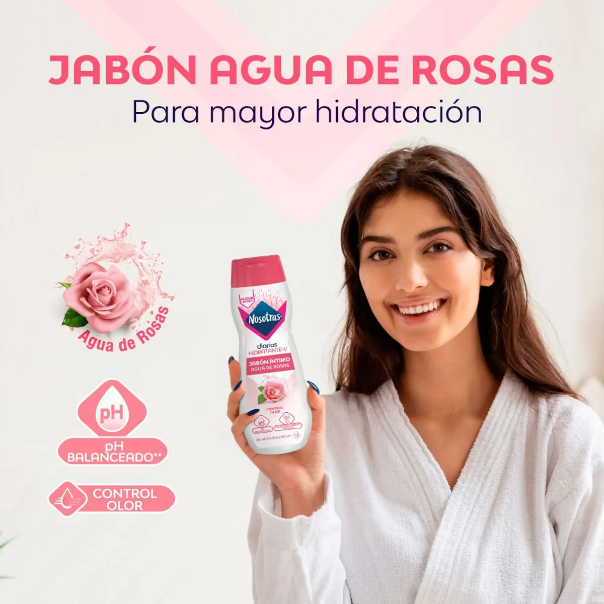 NOSOTRAS - Jabón Íntimo Nosotras Agua de Rosas Envase 200 mL