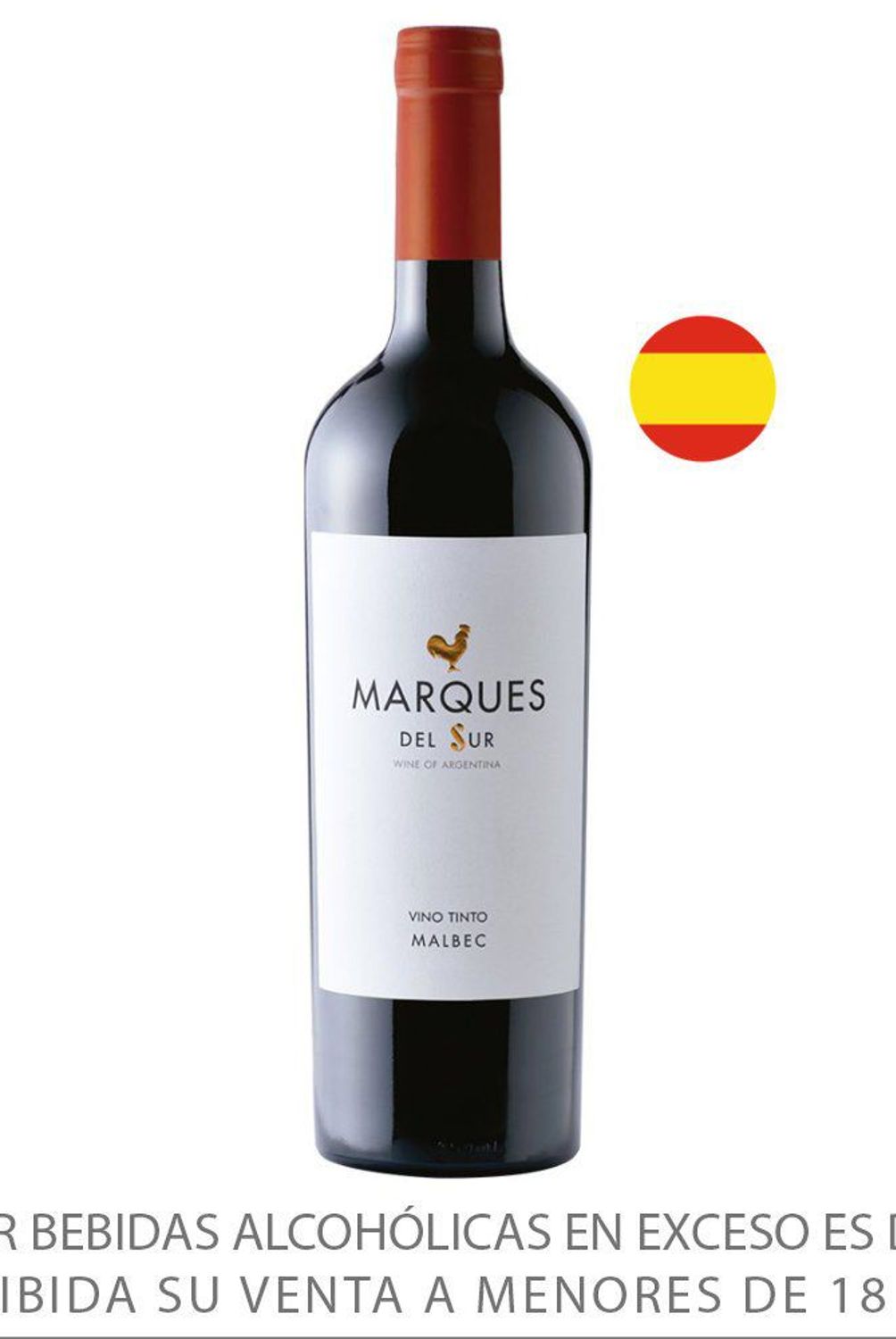 MARQUES DEL SUR - Vino Tinto Marqués del Sur Roble Malbec Botella 750 mL