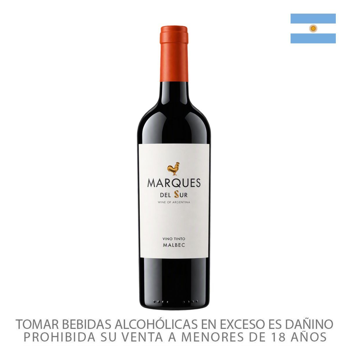 MARQUES DEL SUR - Vino Tinto Marqués del Sur Roble Malbec Botella 750 mL