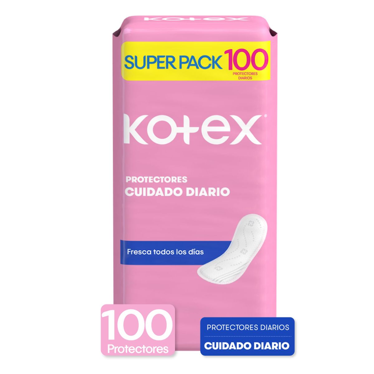 KOTEX - Protector Diario Kotex Cuidado Diario Esencial Bolsa 100 Und