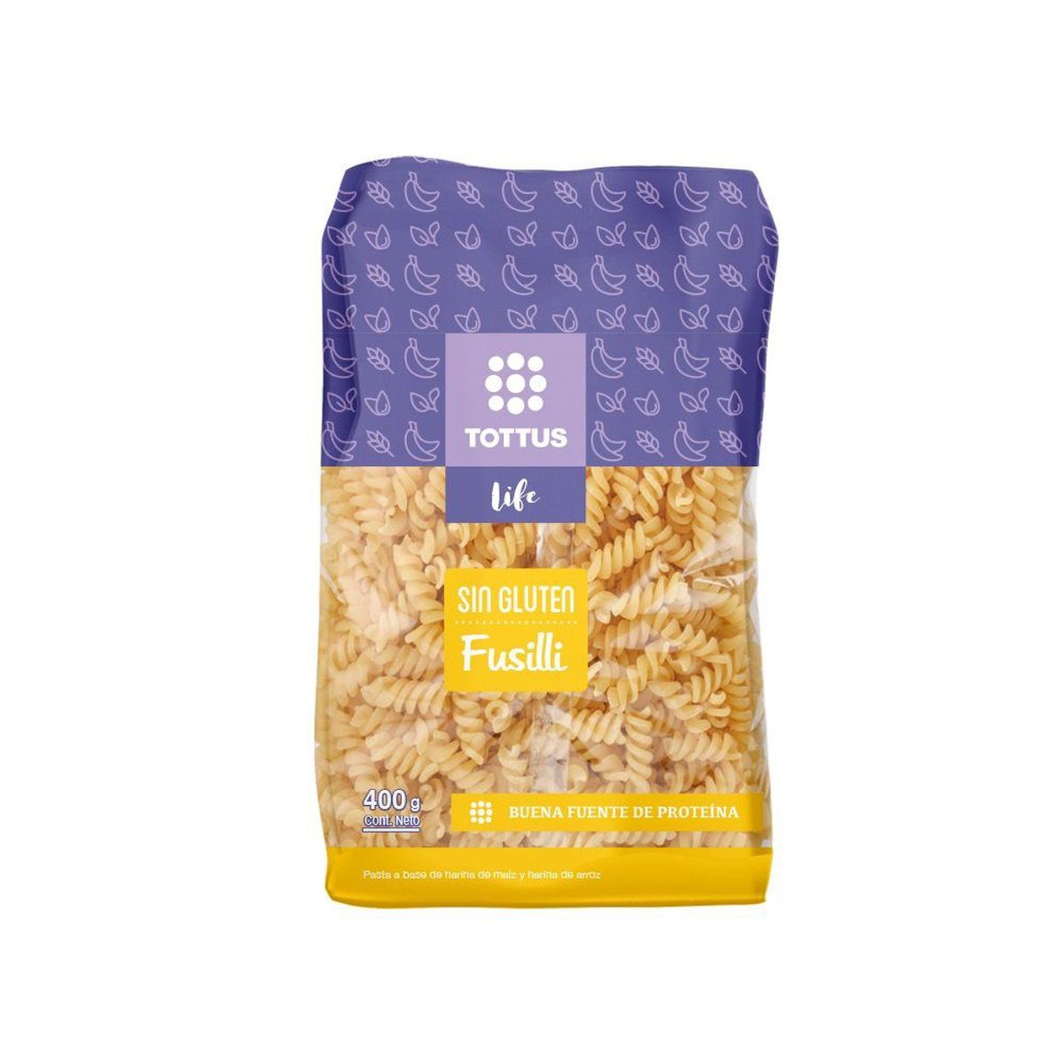 TOTTUS LIFE - Fideos Tornillo Fusilli Libre de Gluten Tottus 400 g