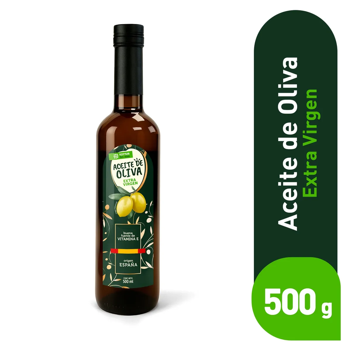 TOTTUS PREMIUM - Aceite de Oliva Tottus Premium Extra Virgen Botella 500 mL