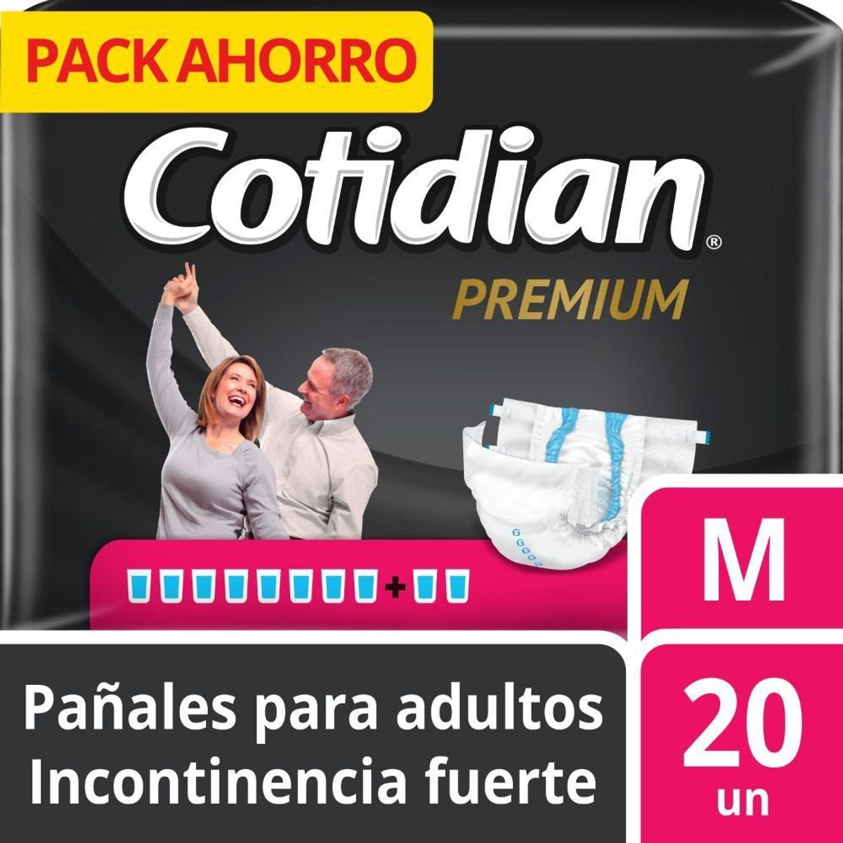 COTIDIAN - Pañal para Adulto Cotidian Premium Tanga Talla M Empaque 20 Und