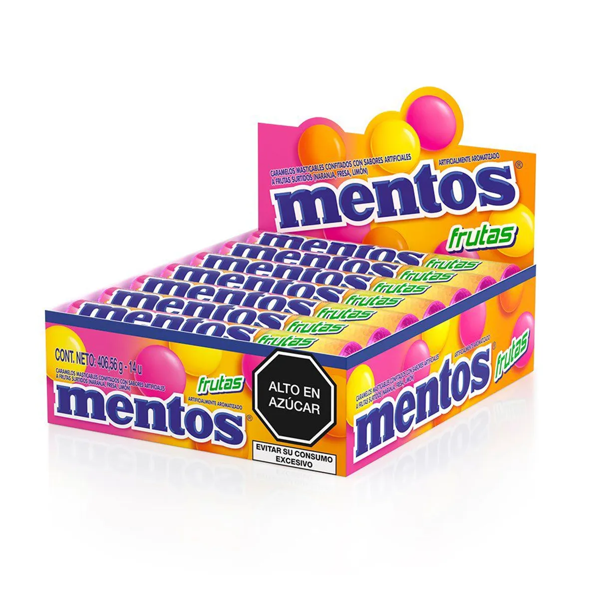 MENTOS - Caramelos Mentos Fruta Surtido Display 14 Und