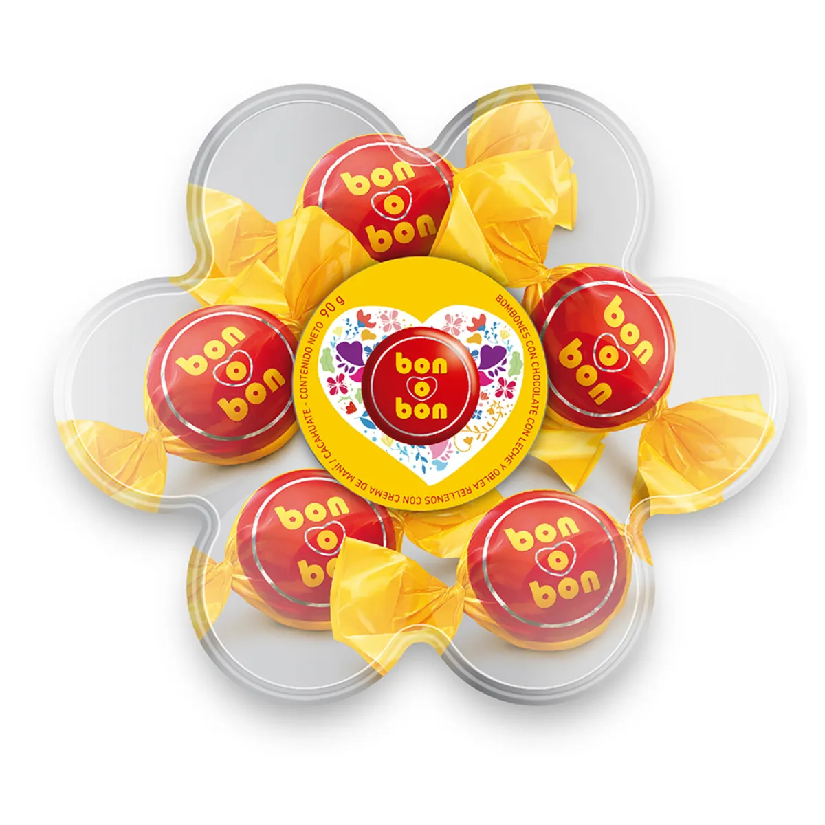 BON O BON - Bombones De Chocolate Bon O Bon Flor 6 Und Envase 90 g