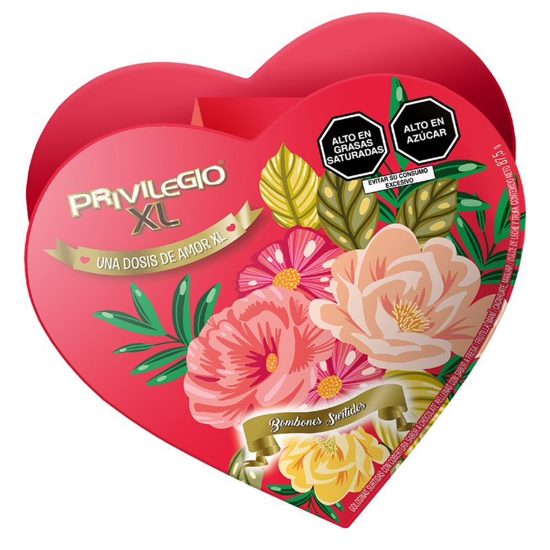 PRIVILEGIO XL - Bombones De Chocolate Privilegio Xl Corazon  Caja 87.5 g