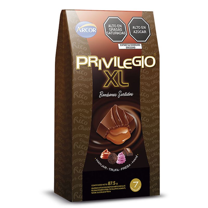 PRIVILEGIO XL - Bombones Surtidos Privilegio Xl   Caja 87.5 g