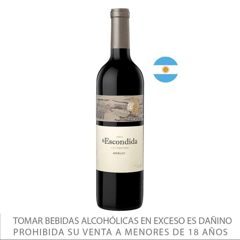 LA ESCONDIDA - Vino La Escondida Vital Merlot Botella 750 mL