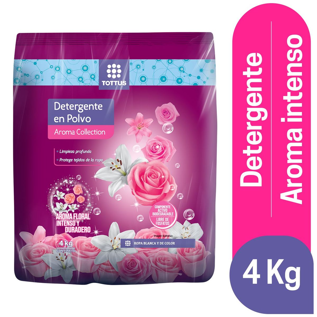 TOTTUS - Detergente en Polvo Tottus Aroma Collection Bolsa 4 Kg