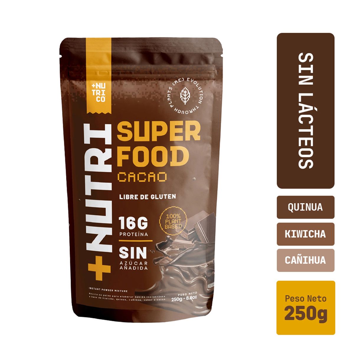 NUTRISHAKE ANDINO - Suplemento Nutricional Nutri Co con Superfoods Cacao Doypack 250 g