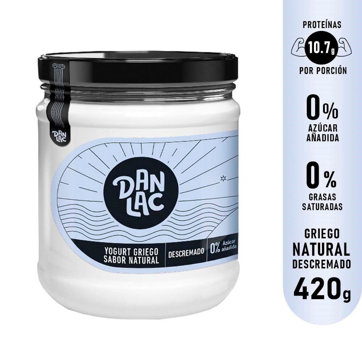 DANLAC - Yogurt Griego Danlac Descremado Natural Envase 420 g
