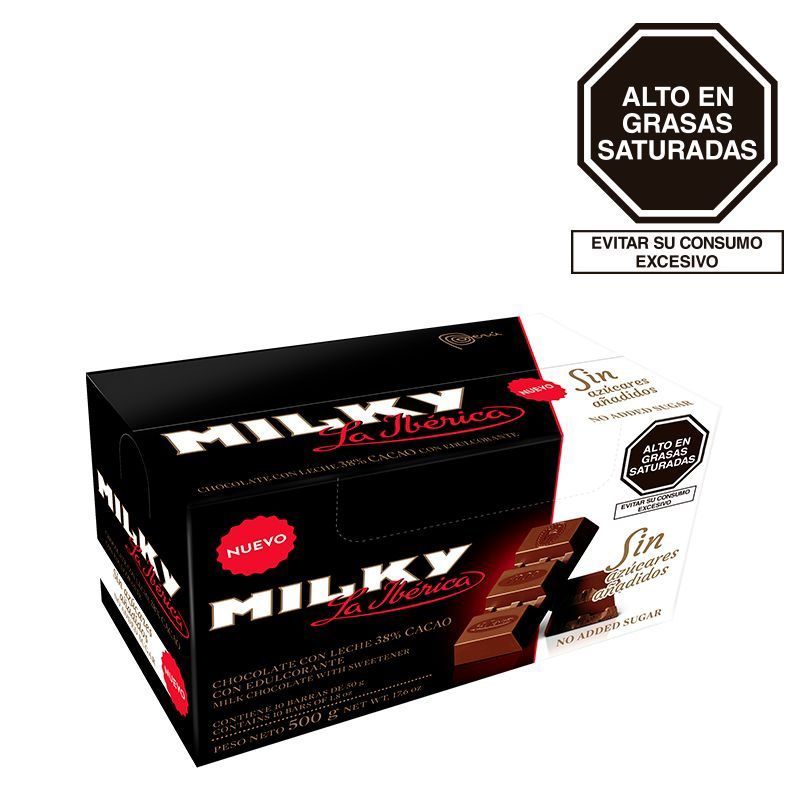 LA IBERICA - Barras de Chocolate Milky la Ibérica Sin Azúcar 50 g