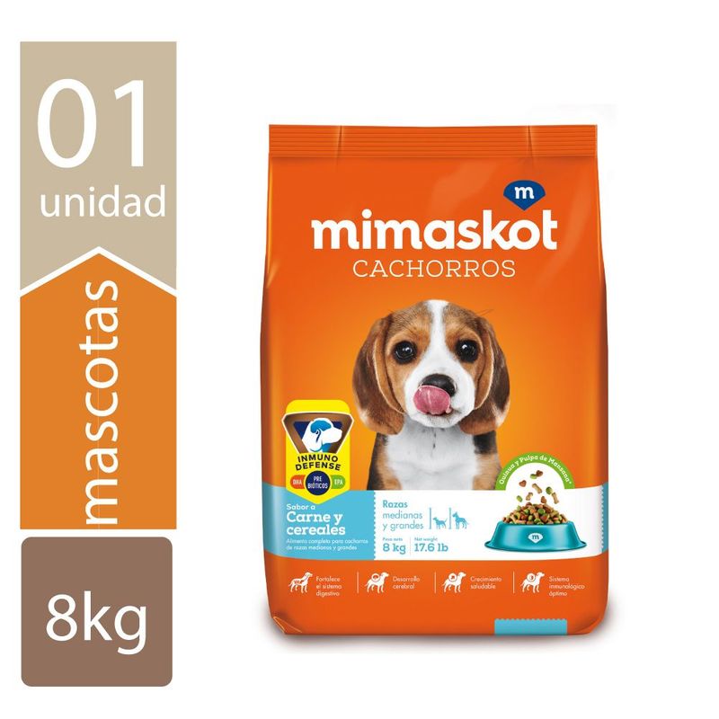 MIMASKOT - ALIM PERRO MIMASKOT CACH MED GDE CARNE CER X 8KG