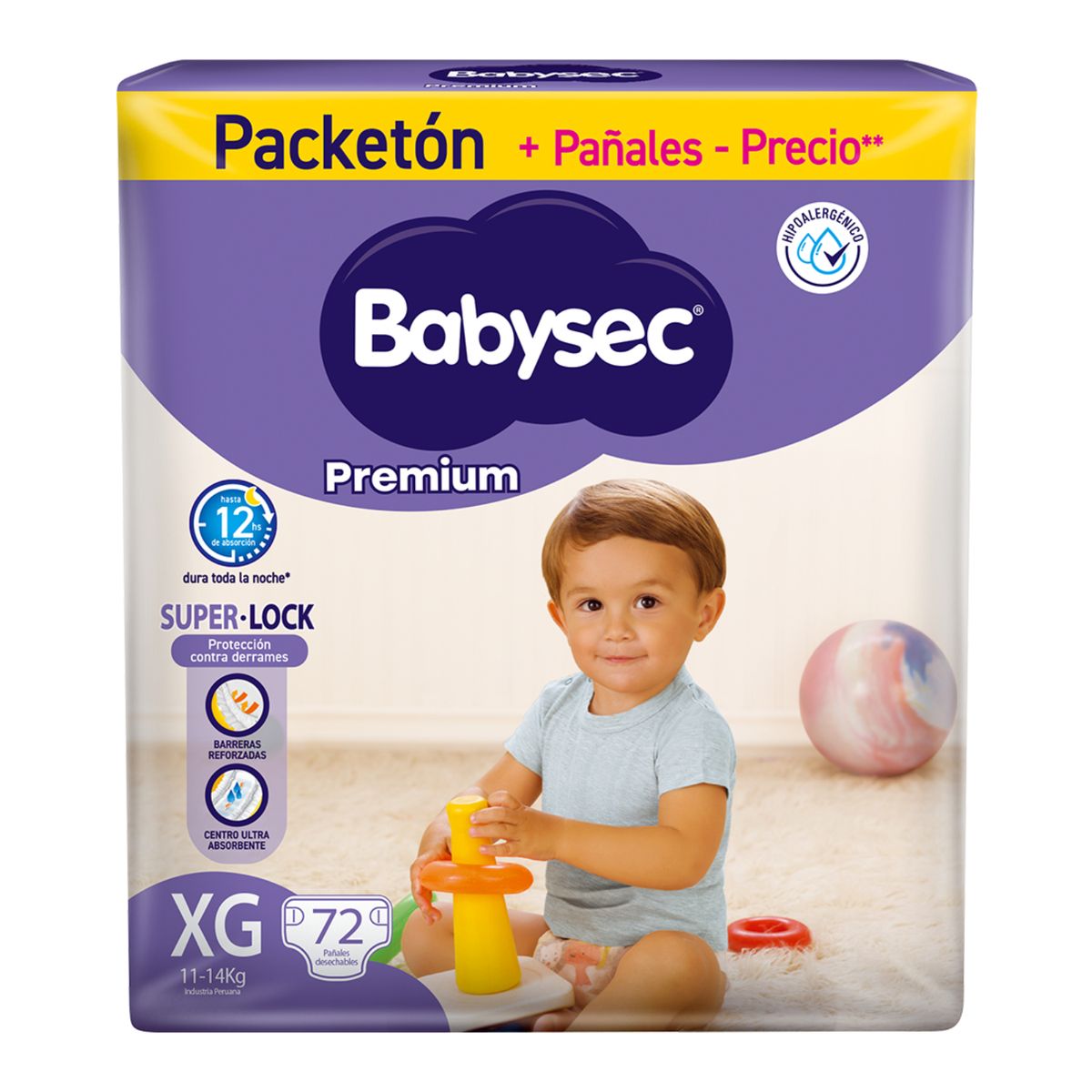 BABYSEC - Pañales Babysec Premium Talla XG Empaque 72 Und