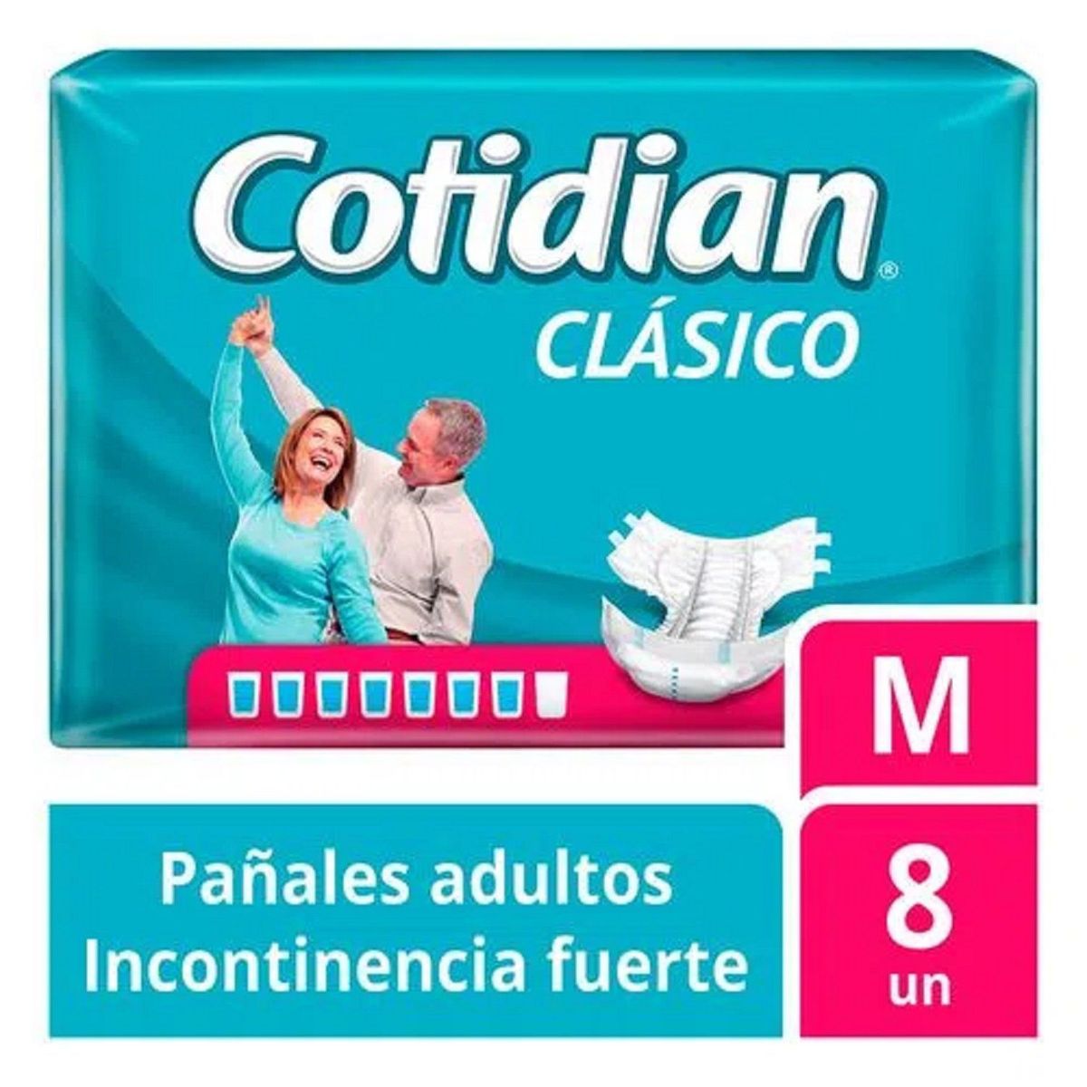 COTIDIAN - Pañal para Adulto Cotidian Clásico Talla M Empaque 8 Und