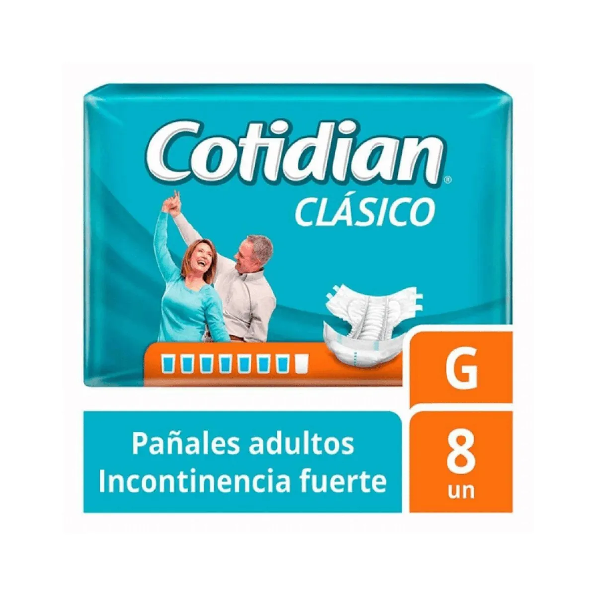 COTIDIAN - Pañal para Adulto Cotidian Clásico Talla G Empaque 8 Und
