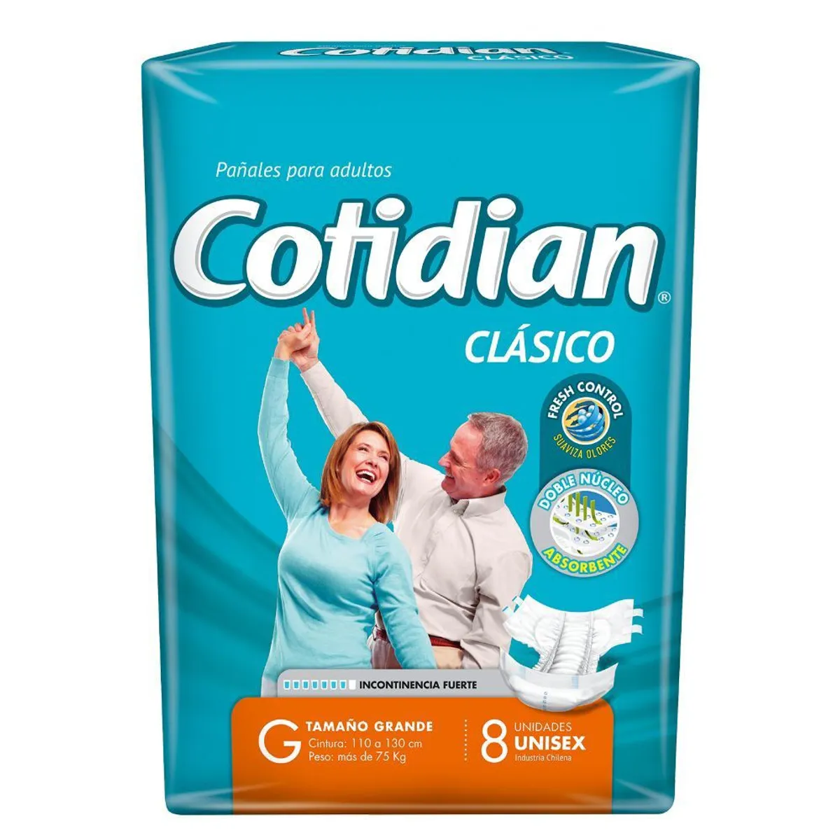 COTIDIAN - Pañal para Adulto Cotidian Clásico Talla G Empaque 8 Und
