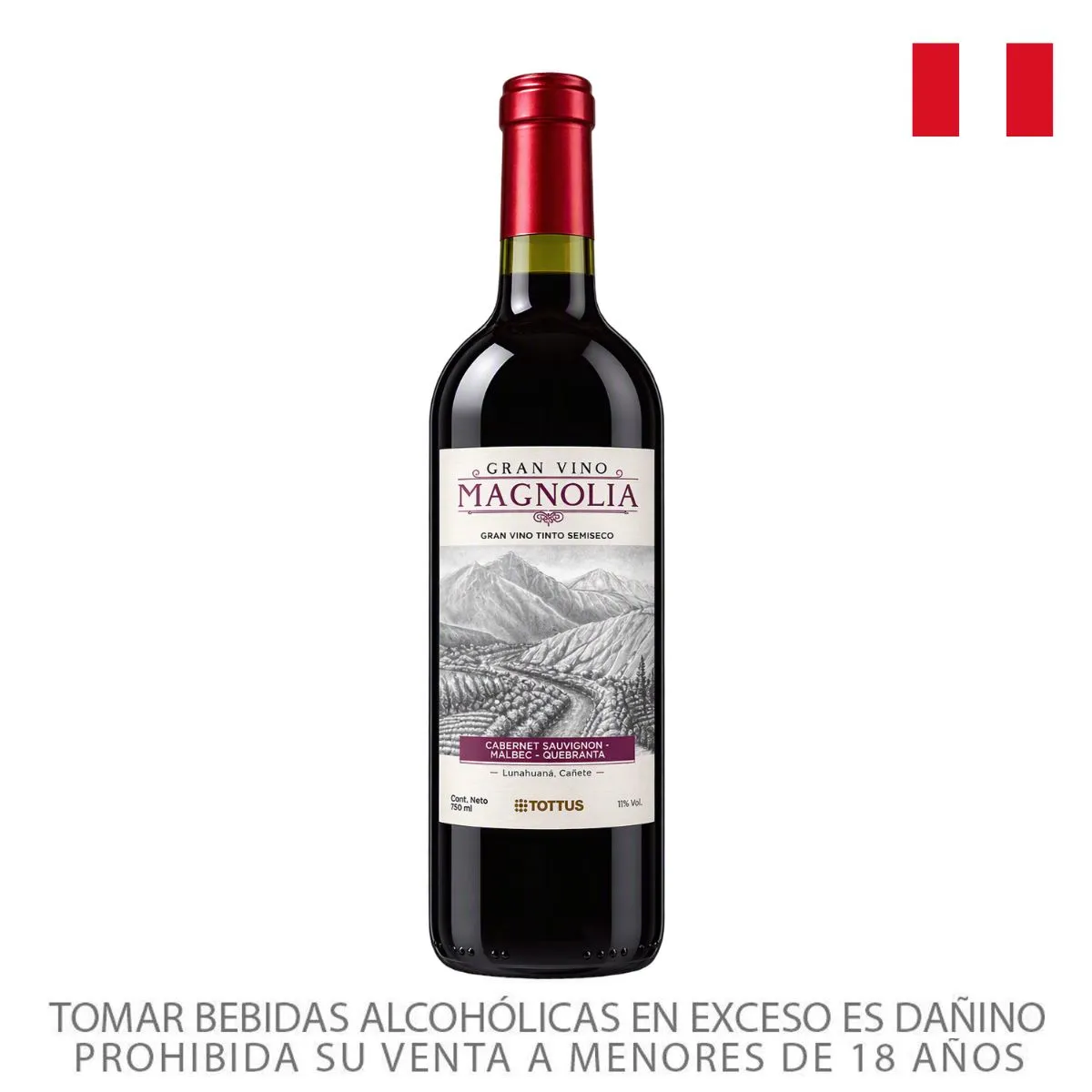 TOTTUS - Vino Tinto Semiseco Botella 750 mL