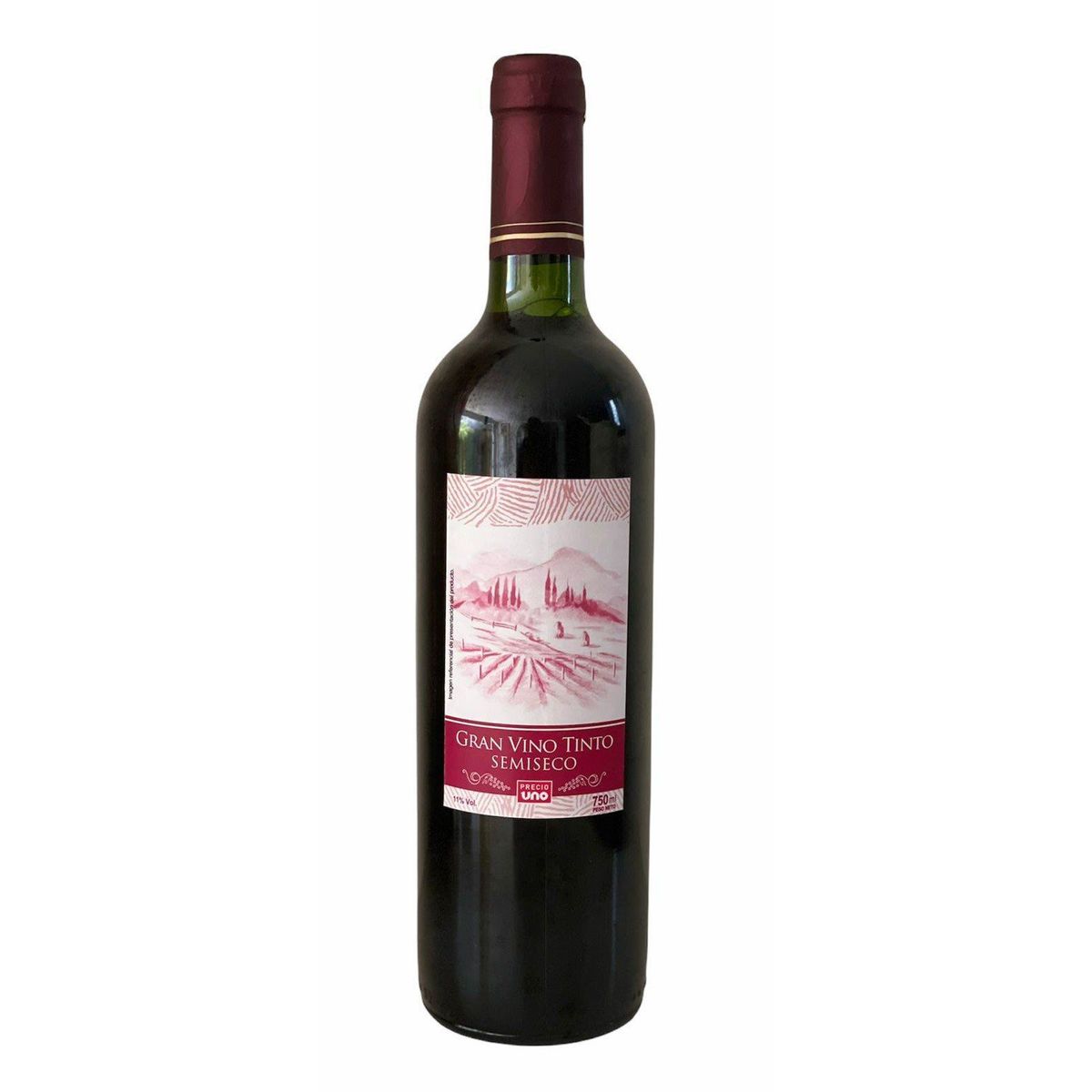 PRECIO UNO - Vino Precio Uno Tinto Semi Seco Botella 750 mL