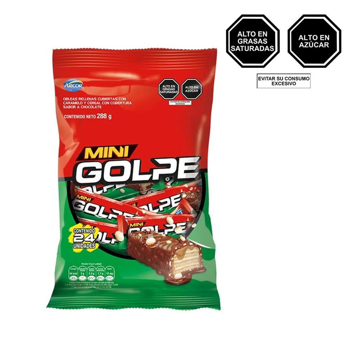 GOLPE - Obleas Mini Golpe Sabor Chocolate Bolsa 288 g