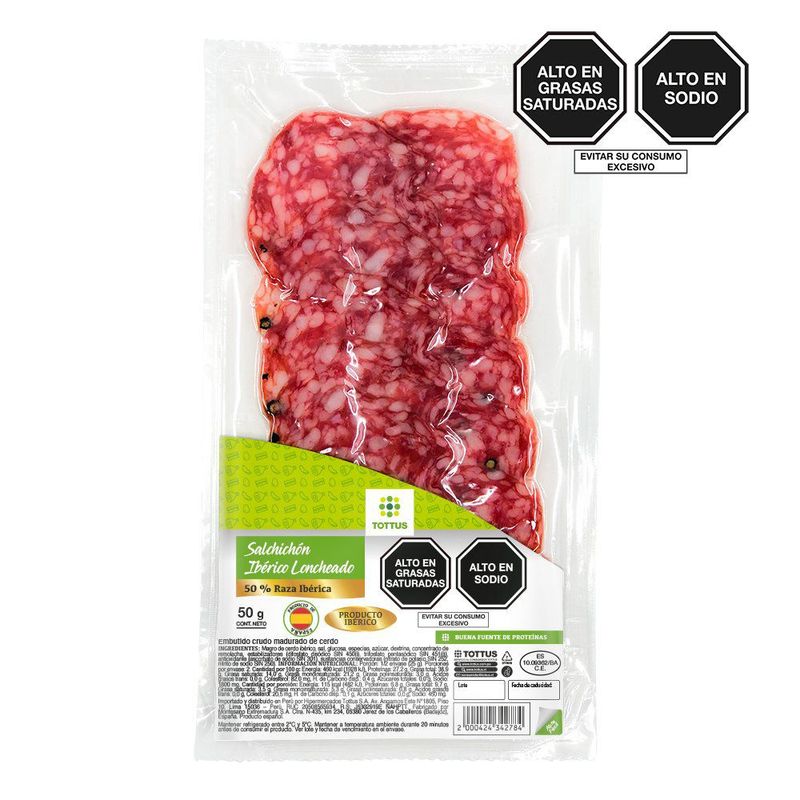 TOTTUS - Salchichón Ibérico Loncheado Tottus 50 g