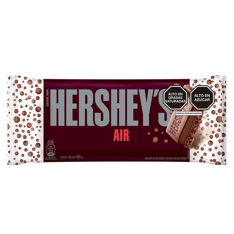 HERSHEYS - Chocolate Hersheys Air Empaque 85 g